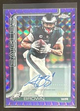2025 Topps Chrome A.J. Brown Auto Purple Geometric Refractor #/75 Eagles