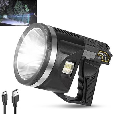 Super Bright Portable LED Searchlight Rechargeable Spotlight Handheld Flashlight