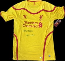 Damien Lewis Signed Liverpool Jersey "Hang Tough" Inscription BECKETT