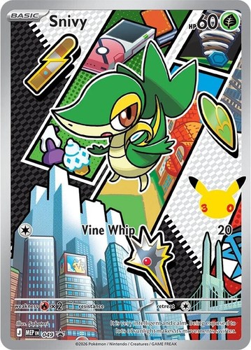 snivy pokemon card mcdonalds 2021 Pokemon Snivy HOLO 25th Anniversary Mcdonalds PROMO Card 5/25