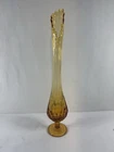 Vintage Fenton 18.5” Inch Amber Swung Vase