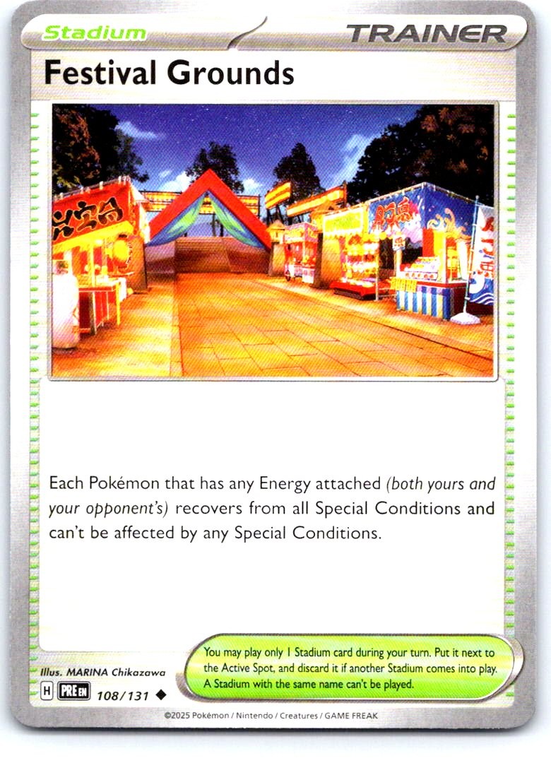 Festival Grounds 108/131 Uncommon Prismatic Evolutions Pokemon Near Mint