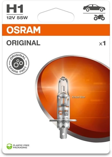 Osram Original H1 12V 55W P14.5S Einzelblister Halogen Scheinwerferlampe Auto-image