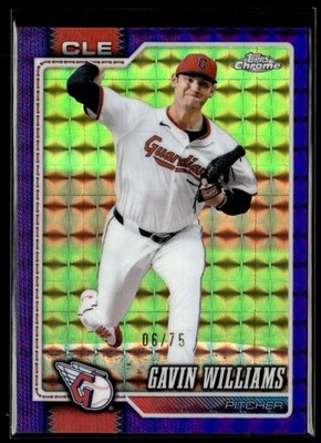 2026 Topps Chrome Purple Geometric Refractor Gavin Williams 06/75 Cleveland