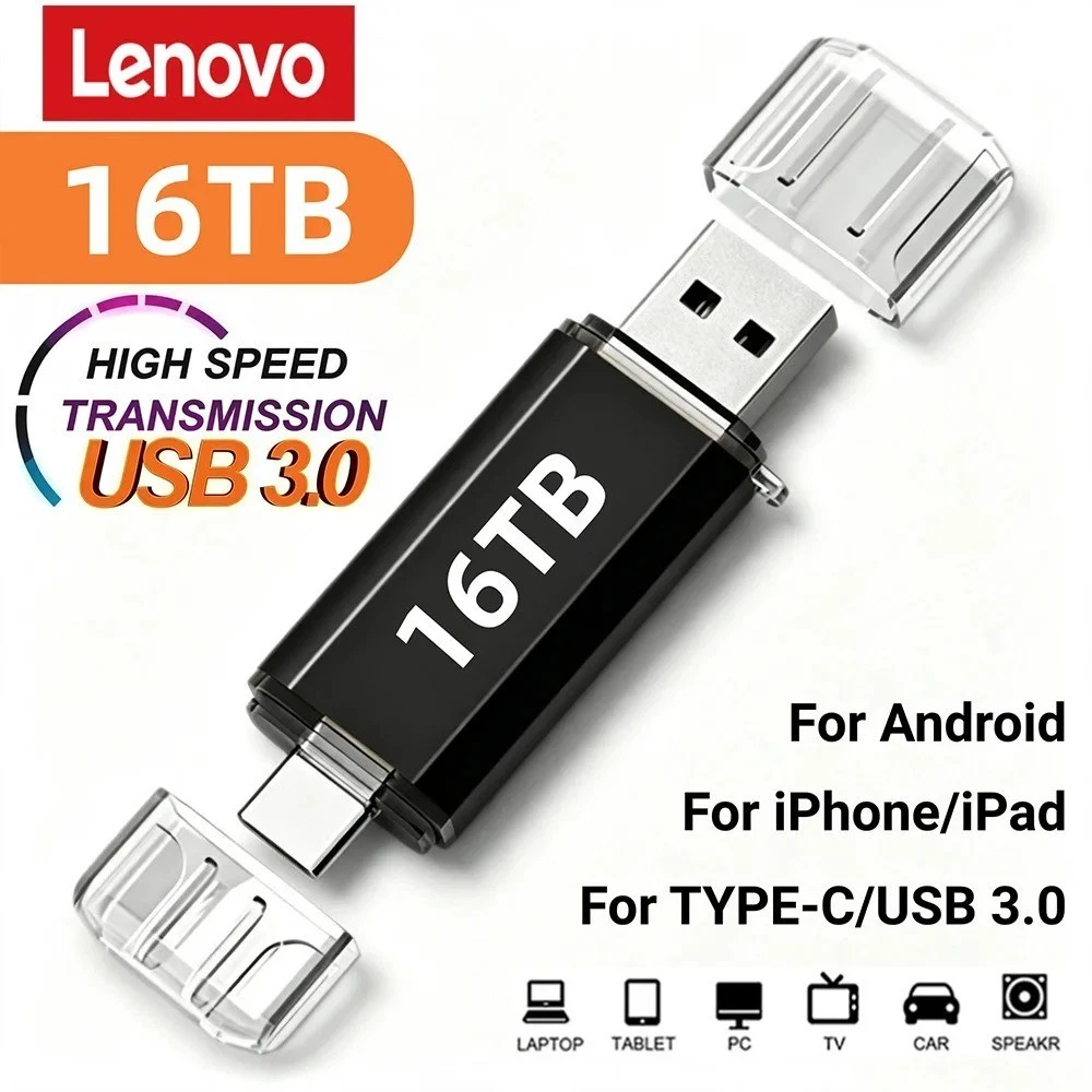 USB Flash Drive 2TB 2 in 1 OTG Type C USB 3.0 Universal Memory Stick