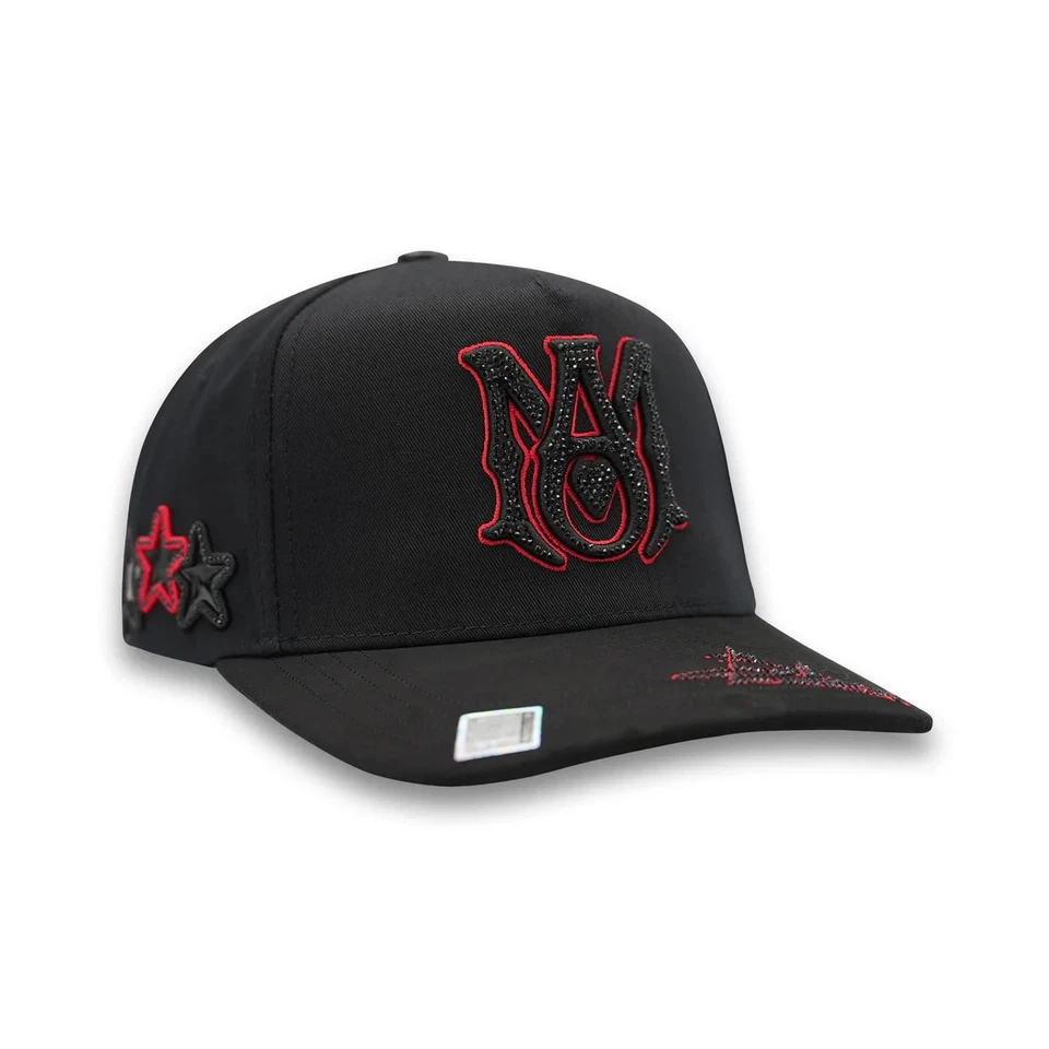 Gorra BIGG Boss AMR Cristales Rojo y Negro Kevin Premium Contti Snapback Hat Foto 2 de 4