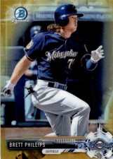 Brett Phillips 2017 Bowman Mini Gold Prospect Chrome Refractor #BCP202 33/50
