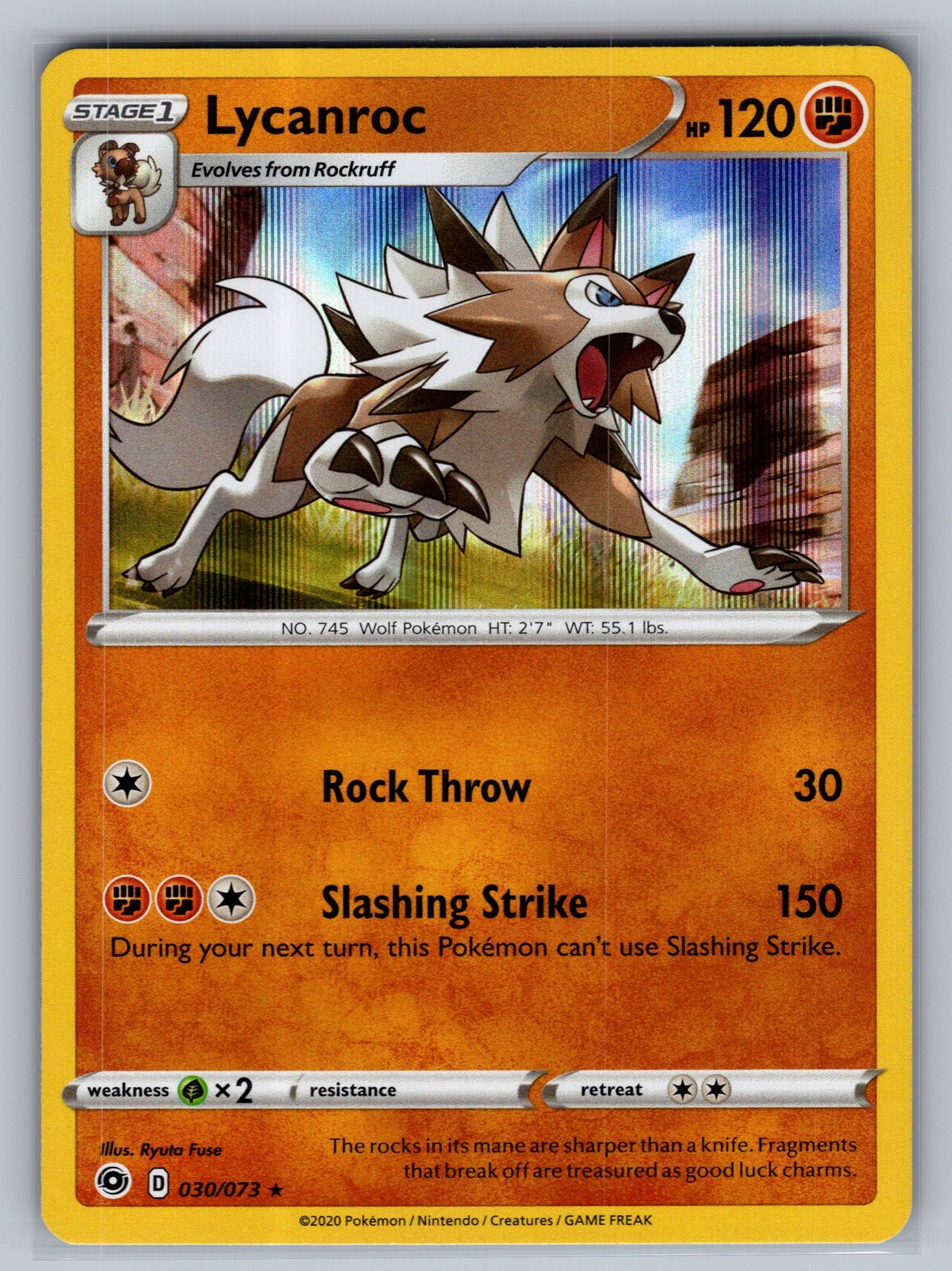 Lycanroc Champion's Path #30/73 Holo Rare Pokemon Card