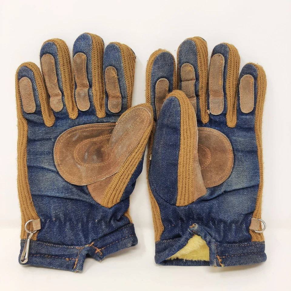 Luvas jeans vintage Levis forradas de lã etiqueta laranja masculinas grandes - Imagem 2 de 4