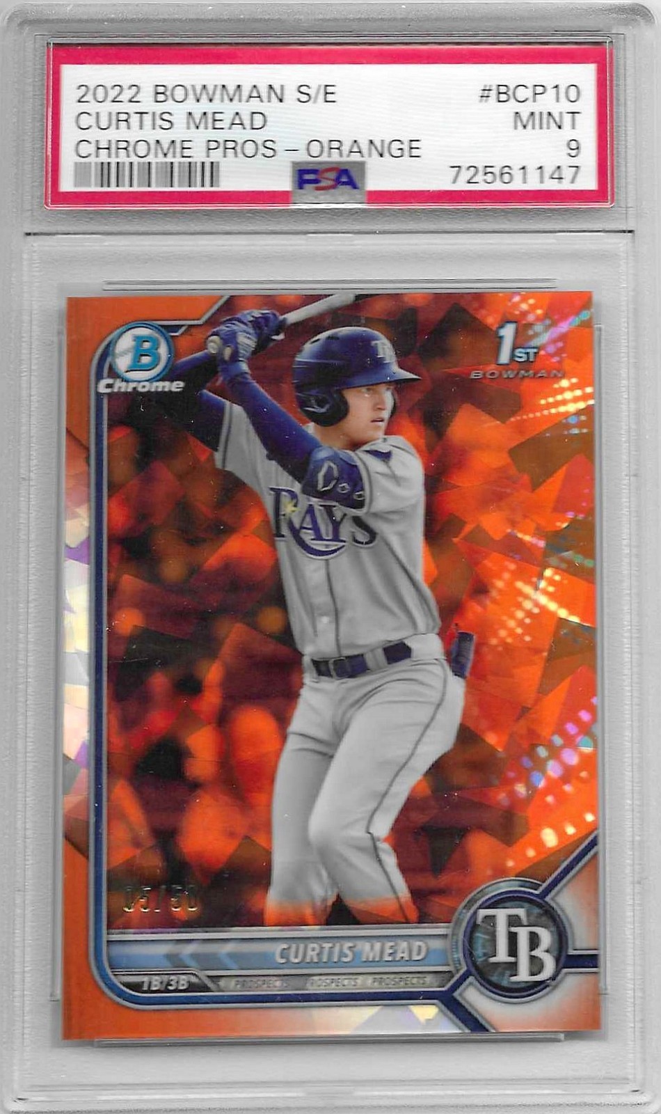 Curtis Mead [Orange] #BCP-10 2022 Bowman Chrome Prospects Sapphire
