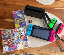 Zubehörpaket Nintendo Switch Konsole Joy-Con Blau/Rot Dock Netzteil 4 …