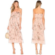 Zimmermann Bowie Waterfall Dress Size 3 AU 14 / US 10 Silk Floral Strapless Midi