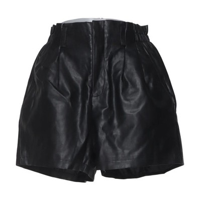 NA-KD, Shorts, Größe: 36, PU Paper Bag Waist Belted Shorts, Schwarz #PpJ