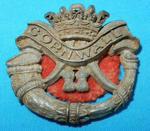 WW2 DUKE OF CORNWALL'S LIGHT INFANTRY ECONOMY BRITISH MILITARY CAP BADGE GENUINE
