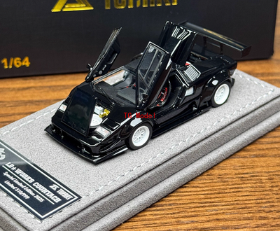 TG Topart 1:64 Black LBWK Countach Racing Sports Model Diecast