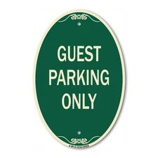 SignMission Designer Series Sign - Guest Parking Only 12" x 18" Aluminum Sign