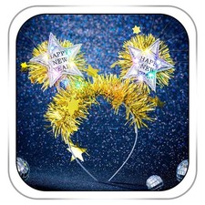 Light Up Christmas Headband Glowing Star Tinsel Headbands Happy New Year Hair...