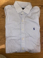 Polo Ralph Lauren Mens Blue Striped Long Sleeve Shirt 16.5-32/33