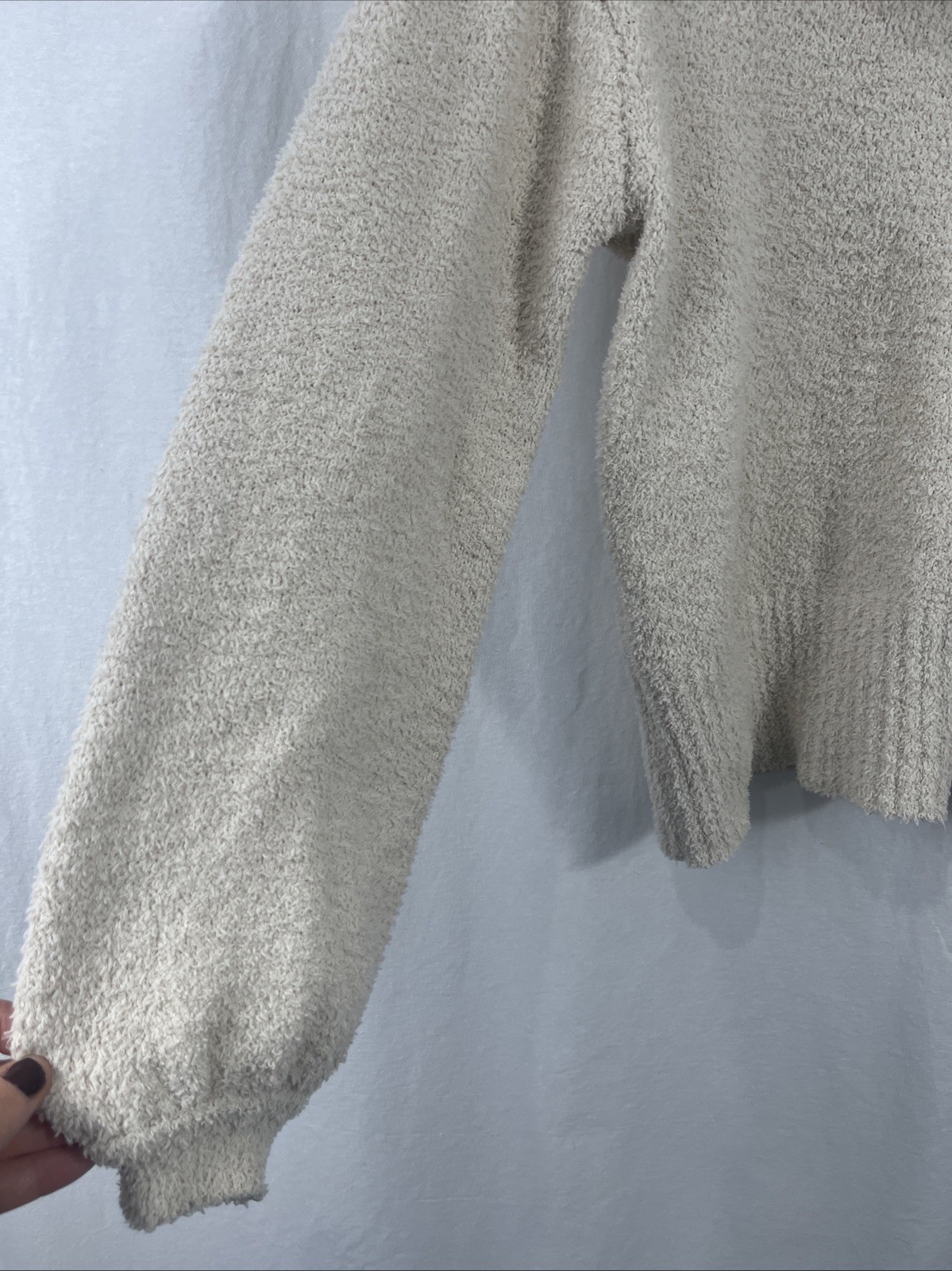 Ruby Moon Soft Cozy Sweater Ivory Thread Knit Top… - image 3