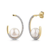 Fascination By Ellen K. Ohrstecker 585/- Gelbgold Bicolor 2 Perlen 50 WeißTopase