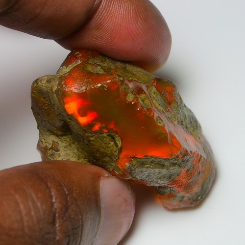 Large Opal Rough 137.20 Carat Natural Ethiopian Oil Opal Raw, Fire Opal Gemstone - Picture 11 of 14