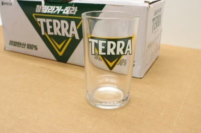 ONE (1): TERRA ''테라'' KOREAN SOJU SOMAEK BEER GLASS (225mL /~8 FL. OZ.)