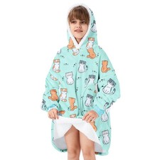 Blanket Hoodie for Kids Cat Blanket Hoodie Wearable Blanket Kids Oversized Bl...