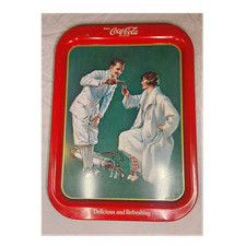 Coca-Cola Advertising Tray 1973 Repro Golfing...