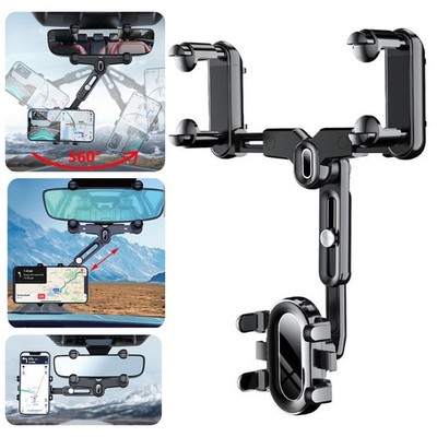 Upgraded 360 Rotation Car Rear View Mirror Mount Stand GPS Cell Phone Holder