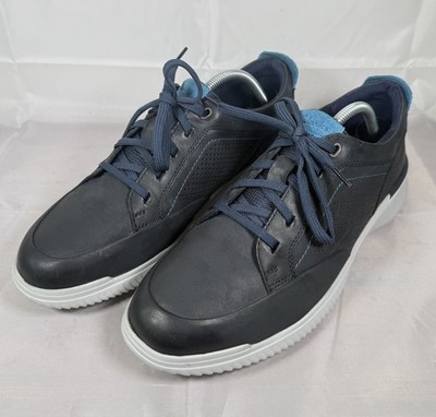 Clarks Donaway Run Navy Blue Soft Leather Lace Up Comfort Shoes UK 9G
