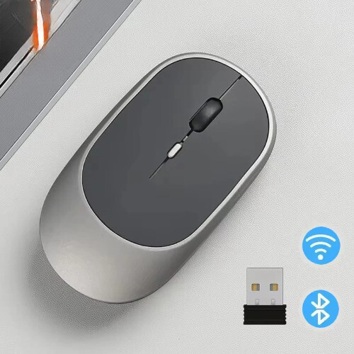 Bluetooth 2.4G Silent Wireless Mouse with Adjustable DPI Ergonomic USB Design