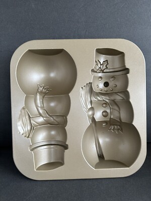 Nordic Ware Snowman Cake Pan Christmas 3D Standing Mold 10 Cups Williams Sonoma