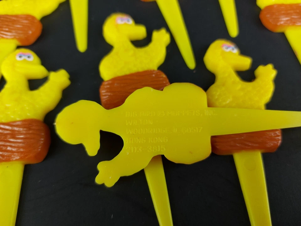 Paquete de 10 tops vintage Wilton Sesame Street Big Bird Cake Cupcake Foto 4 de 4