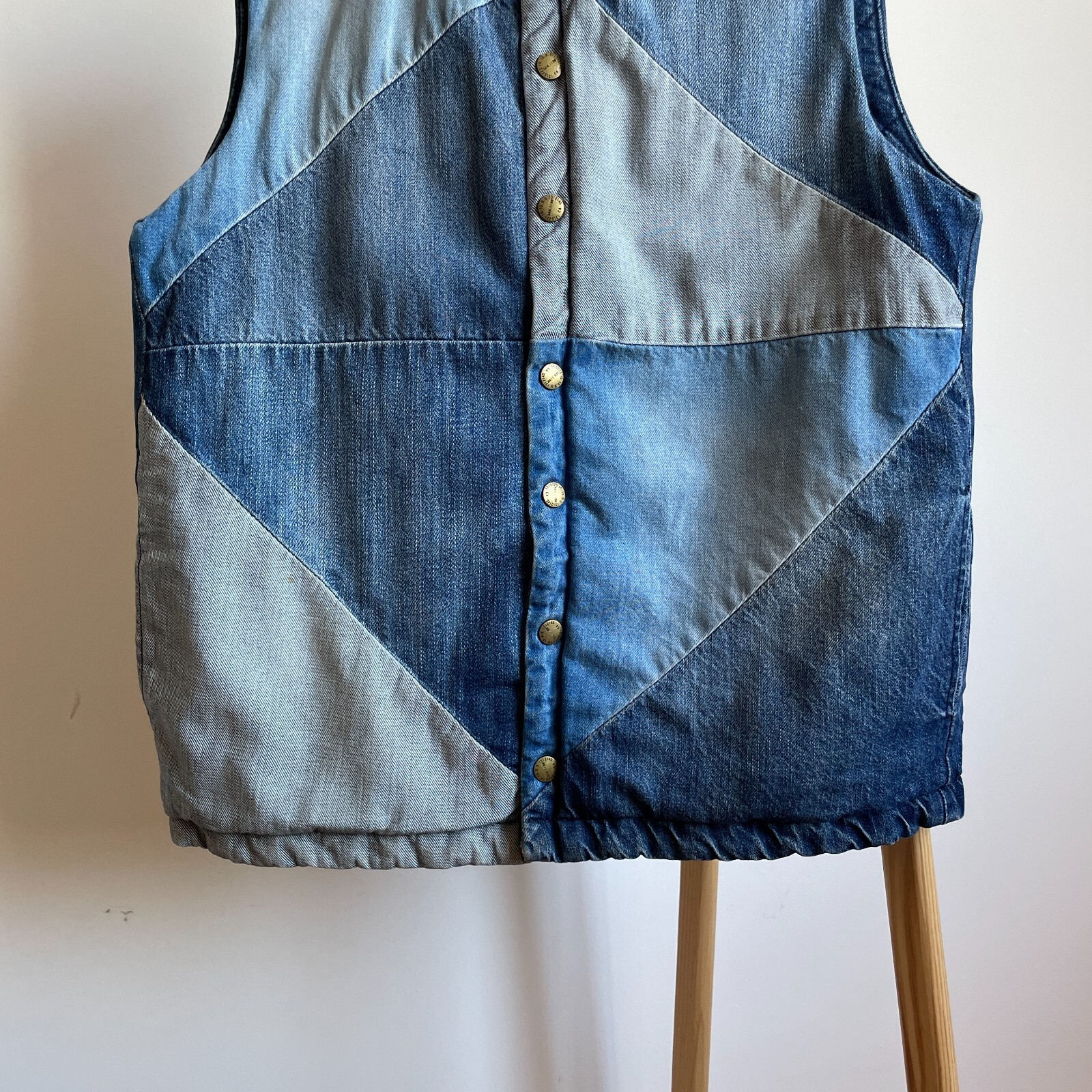 Current/Elliott Womens Patchwork Padded Denim Ves… - image 5