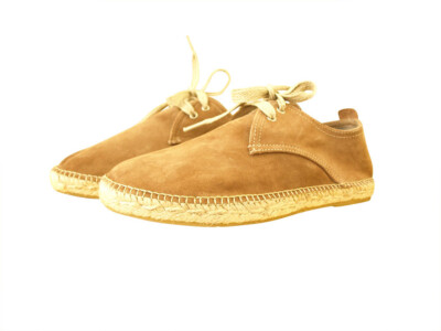 Alpargatas  planas de hombre de yute -tipo blucher- con cordones