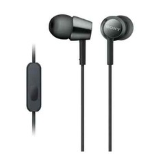Genuine Sony MDR-EX155AP In-Ear Earbud Headset w/New Tips Black - tested