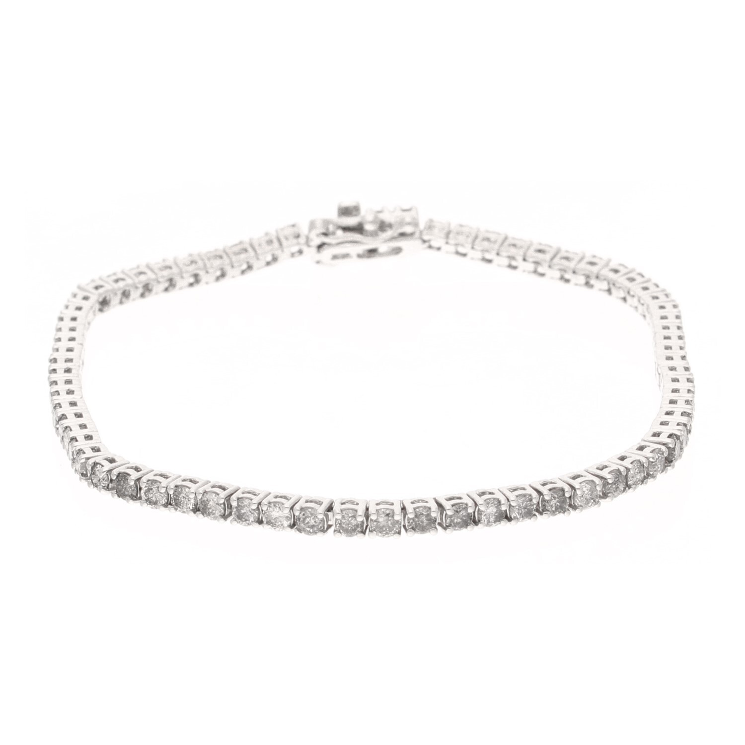 18Carat White Gold 6.75"" 3.00ct Diamond Tennis Bracelet (2mm Wide)