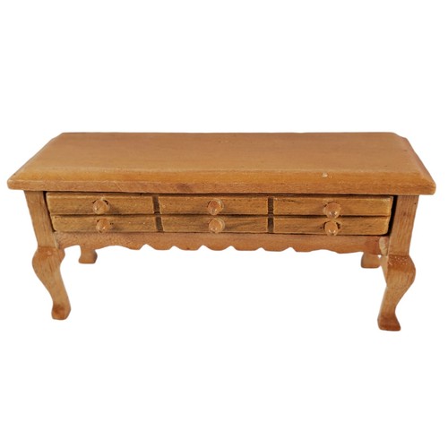 Blond Buffet Table with Drawer 1:12 Scale Dollhouse Furniture - Picture 3 of 8