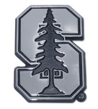 stanford university cardinal logo shiny chrome auto car emblem usa made