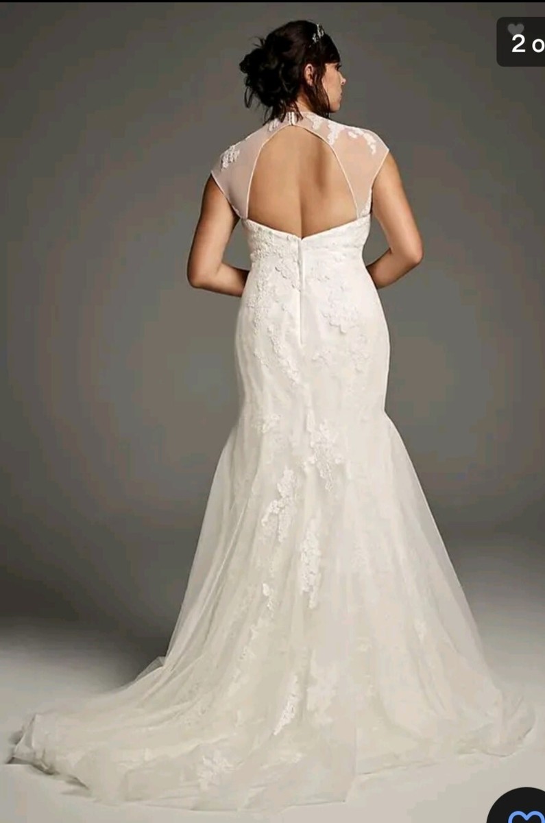White by Vera Wang Appliqued Chantilly Lace Wedding Dress Size 4 | eBay