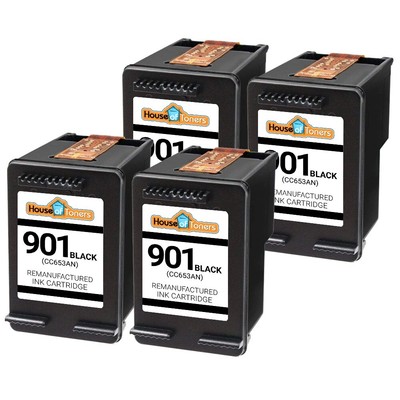 1 Black HouseOfToners Remanufactured Ink Cartridge Replacement for HP 901 CC653AN 1 Black HouseOfToners Remanufactured Ink Cartridge Replacement for HP 901 CC653AN