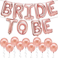 Bride To Be Balloons 16” Rose Gold 10 Balloons 12” Decorations Bridal Shower