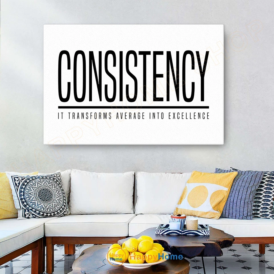 Arte de pared de definición de consistencia póster motivacional inspiración arte de oficina -PA43 Foto 3 de 4