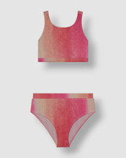 Splendid Kids Girl's Pink Dip Dye Scoop Neck Two Piece Swimwear Size 14