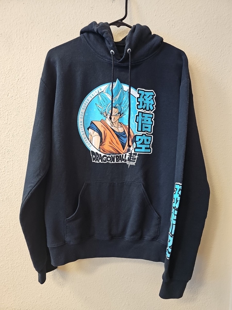 Dragon Ball Z Super Saiyan God Blue GOKU Black Hoodie Crunchy Roll