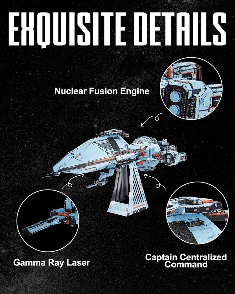 Juego de juguetes de construcción de modelos de metal inspirado en tres cuerpos Piececool Blue Space colección Foto 3 de 4