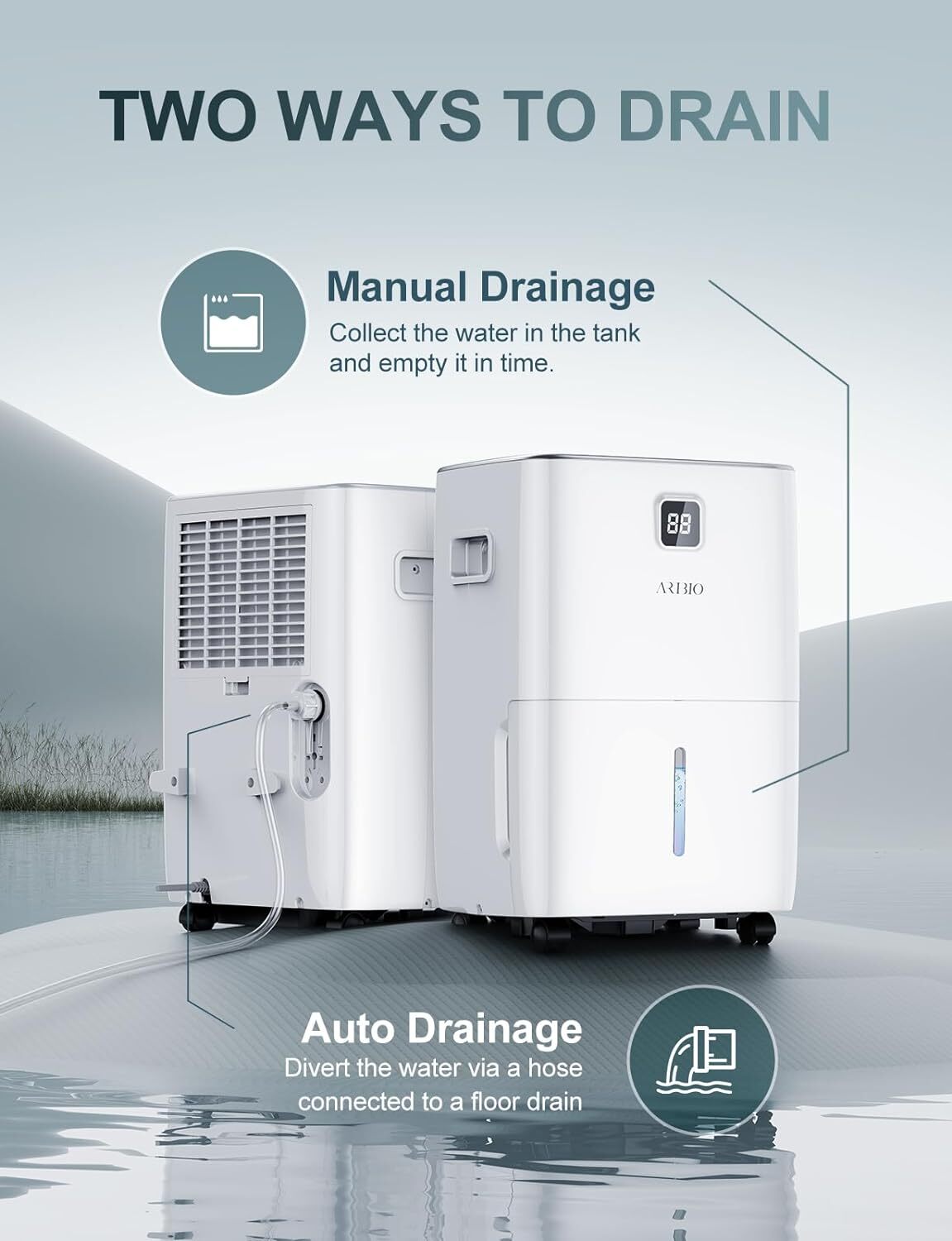 MEQATS 30L/Day Dehumidifiers for Home, Dehumidifiers with Digital