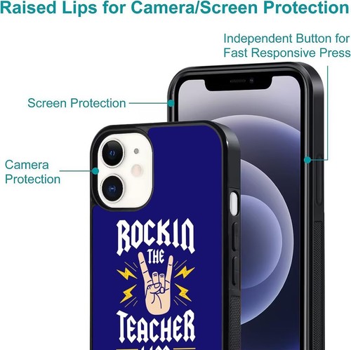 Anti fingerprint For iPhone SE XS XR Max 5 6 7 8 Plus Retro Graphic Teacher Life - Picture 13 of 25