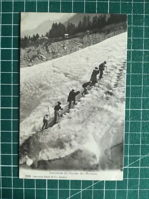 TL008 CPA SEHR GUTER ZUSTAND um 1900 - Glacier Bossons Überquerung - sehr belebt