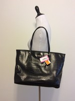 Dana Buchman Black Reptile Pattern Man Made Sammy Tote Shoulder Bag 3799 on sale Dana Buchman Black Reptile Pattern Man Made Sammy Tote Shoulder Bag 3799 on sale